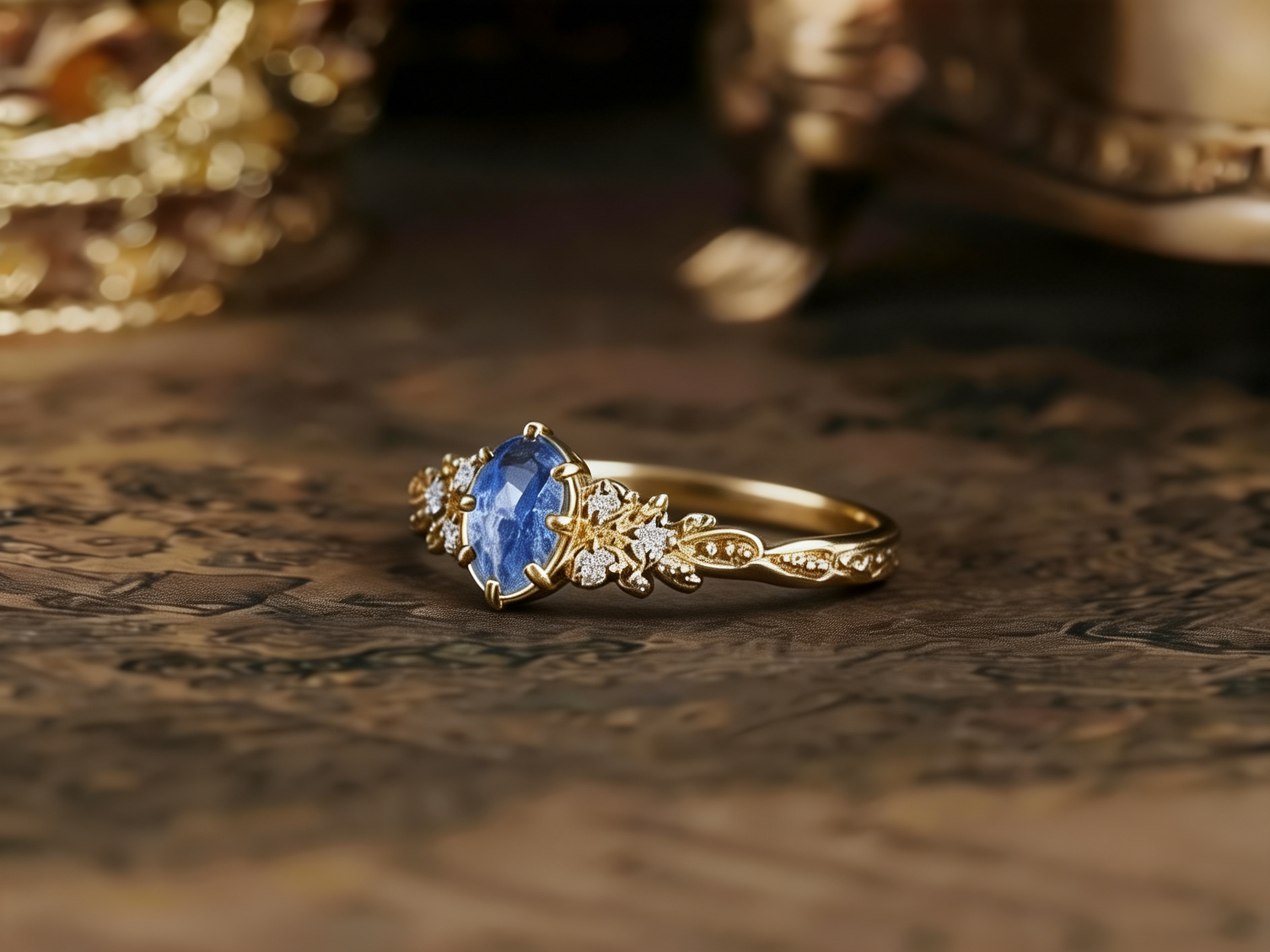 Winter New Arrival Gentle Elegant S925 Sterling Silver Ring Set for Women, Natural Iolite & Labradorite Jewelry Set