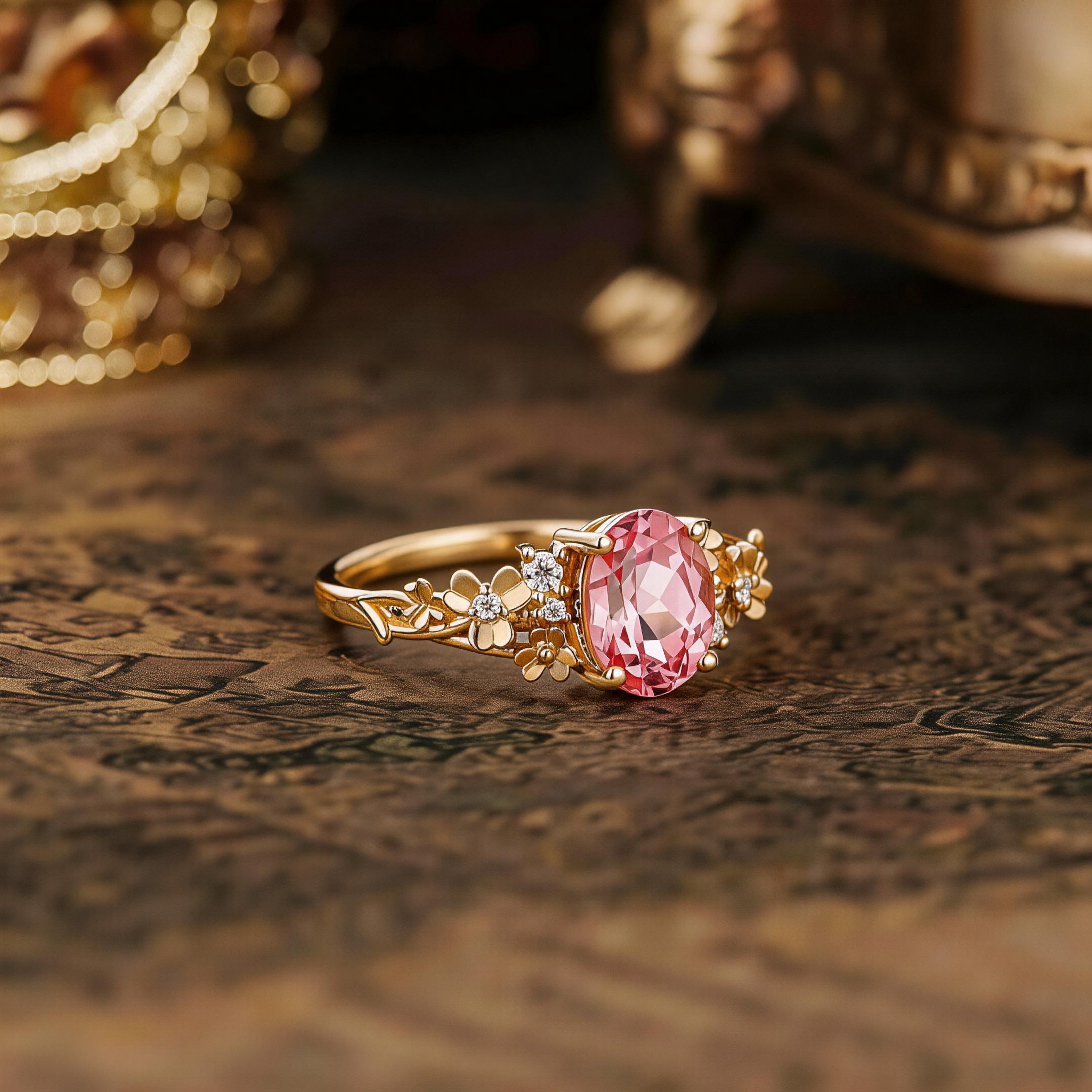 Leaf Inspired | Leaf Clover Design Papalacha Engagement Ring