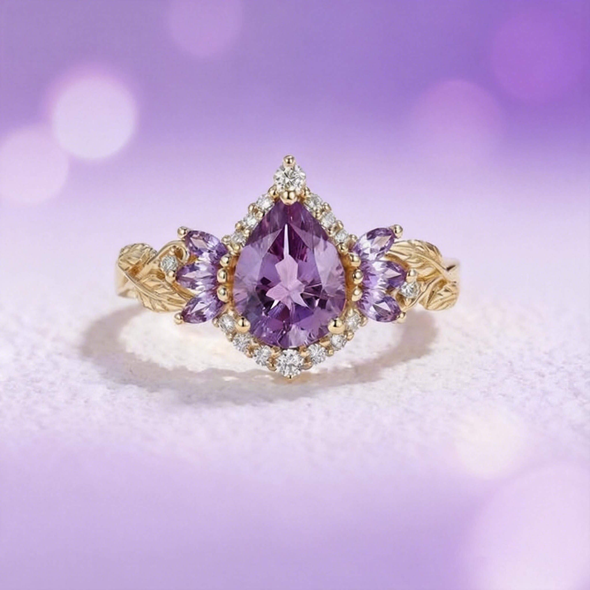 Rowan Vintage Sparkle Cut Alexandrite Halo Engagement Ring