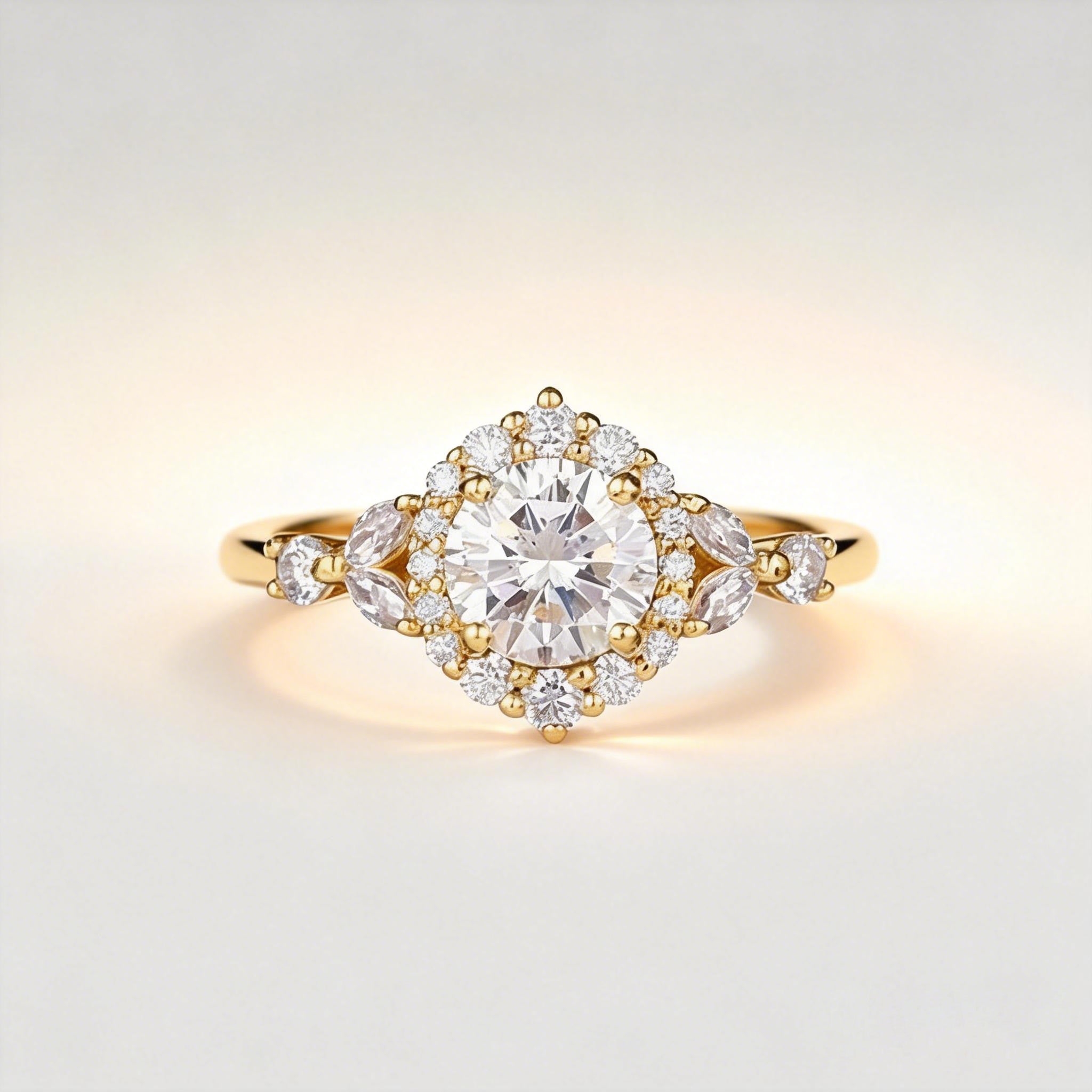 Gorgeous Moissanite Halo Engagement Ring