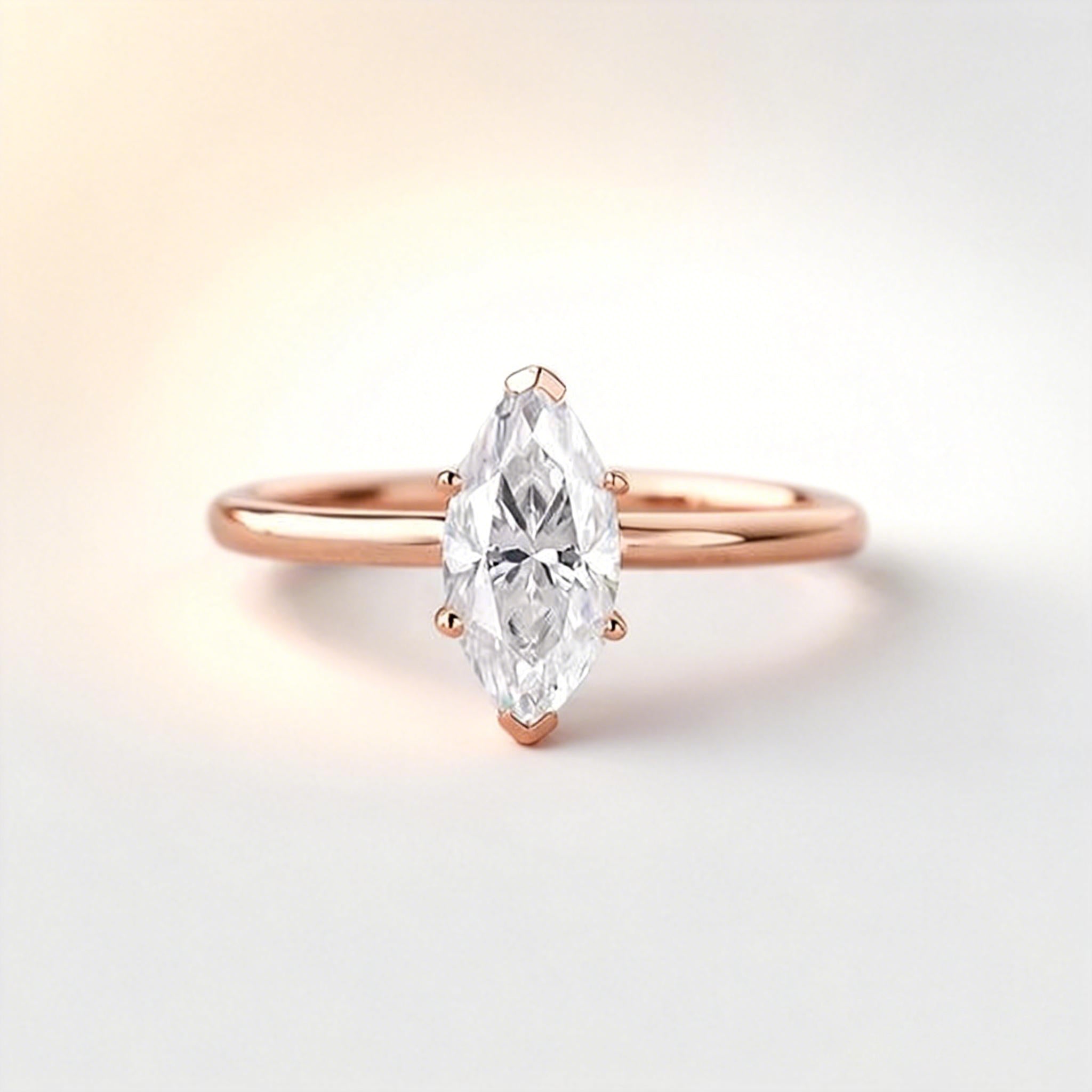 Classic 1.0CT Marquise Moissanite Solitaire Ring