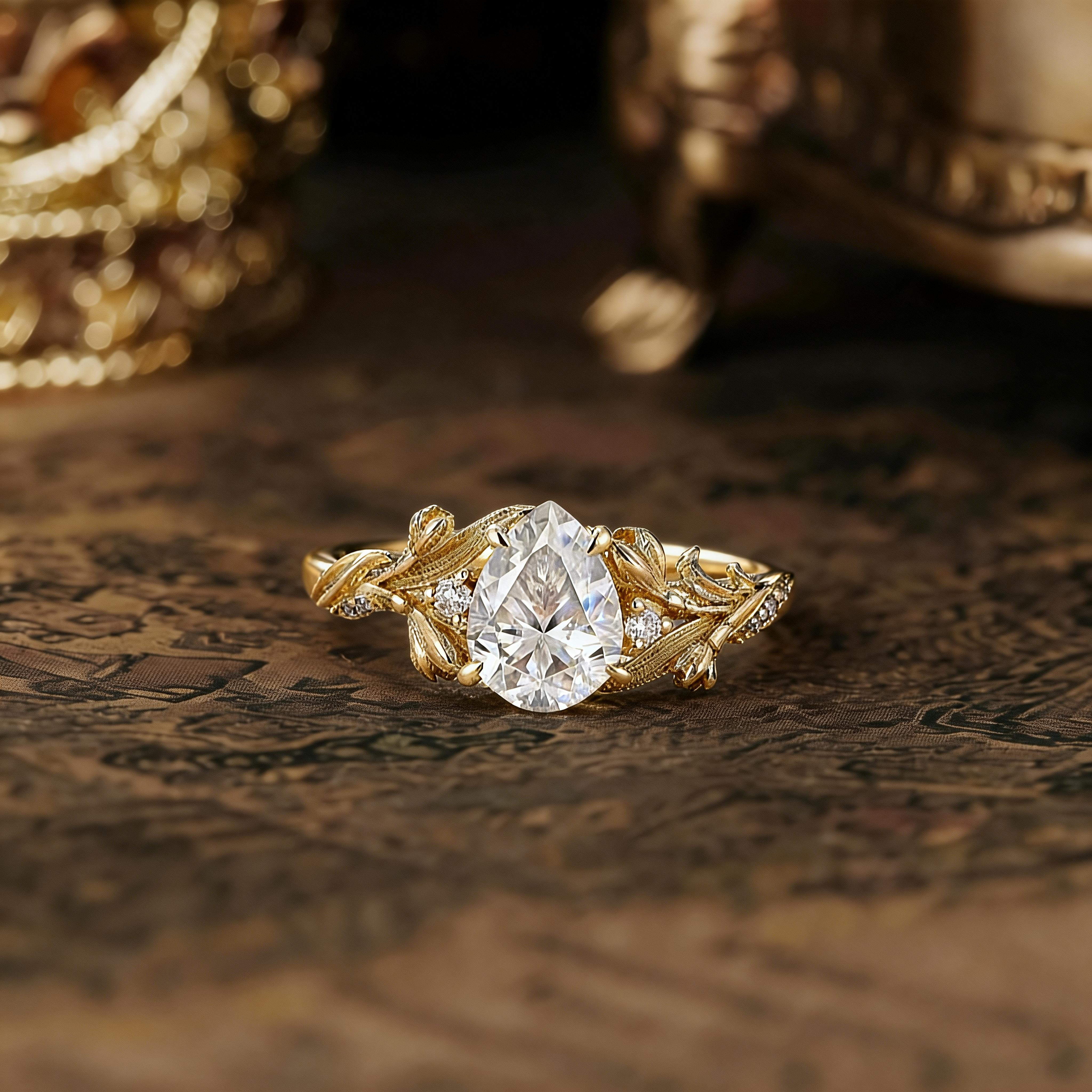 Floral Inspired | Snowdrop Design Moissanite Engagement Ring