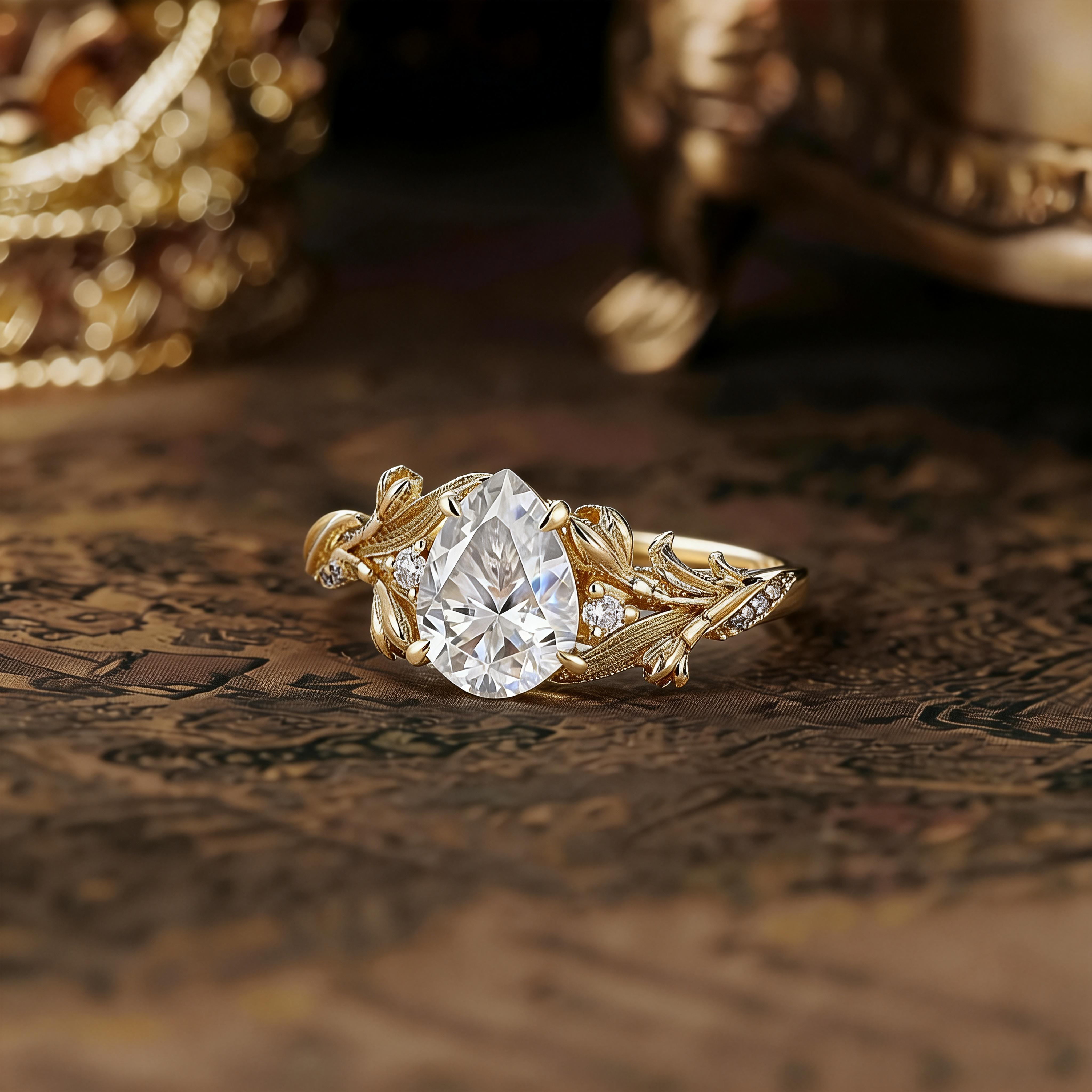 Floral Inspired | Snowdrop Design Moissanite Engagement Ring